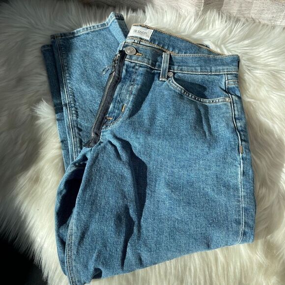 Hudson Riley Relaxed Straight Leg Ring Zip Crop Jeans Sz 27 - Picture 3 of 11